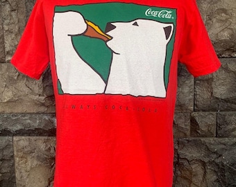 Vintage 90-tals Coca Cola Isbjörnsreklam T-shirt