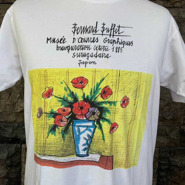 Vintage 90s Bernard Buffet Museum Art T shirt / Musee d’oeuvres Graphiques by Bernard Buffet 1995 T shirt