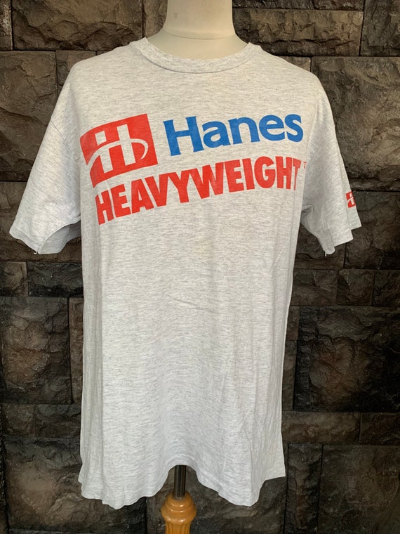 Vintage 90s Hanes Heavyweight Big Logo T Shirt - Etsy