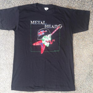 T-shirt vintage des années 80 Metal Head Maclin Studio Arts & Craft Gifts