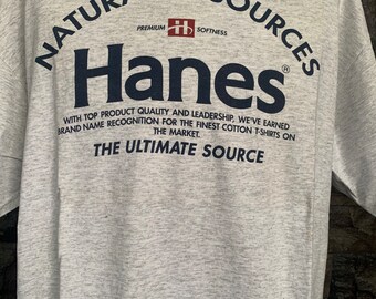 Vintage 90s Hanes Big Logo Graphic T Shirt - Etsy