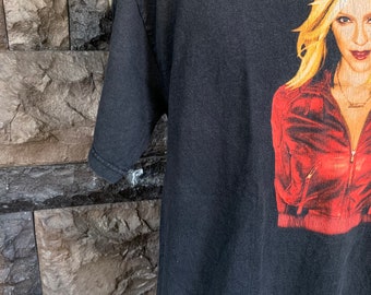 T-shirt Vintage Madonna US Tour 2001 - Hanes, Taille XL, Usé Style Rétro, Occasion Très Bon état