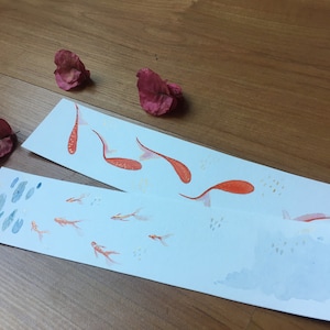 Hand bemalt gemalt Lesezeichen Koi Fisch Signers