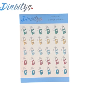 Insulin Pump Site Change Stickers, Diabetic Planner stickers, Diabetic Calendar sticker, Diabetic Diary stickers, Diabetic Gift