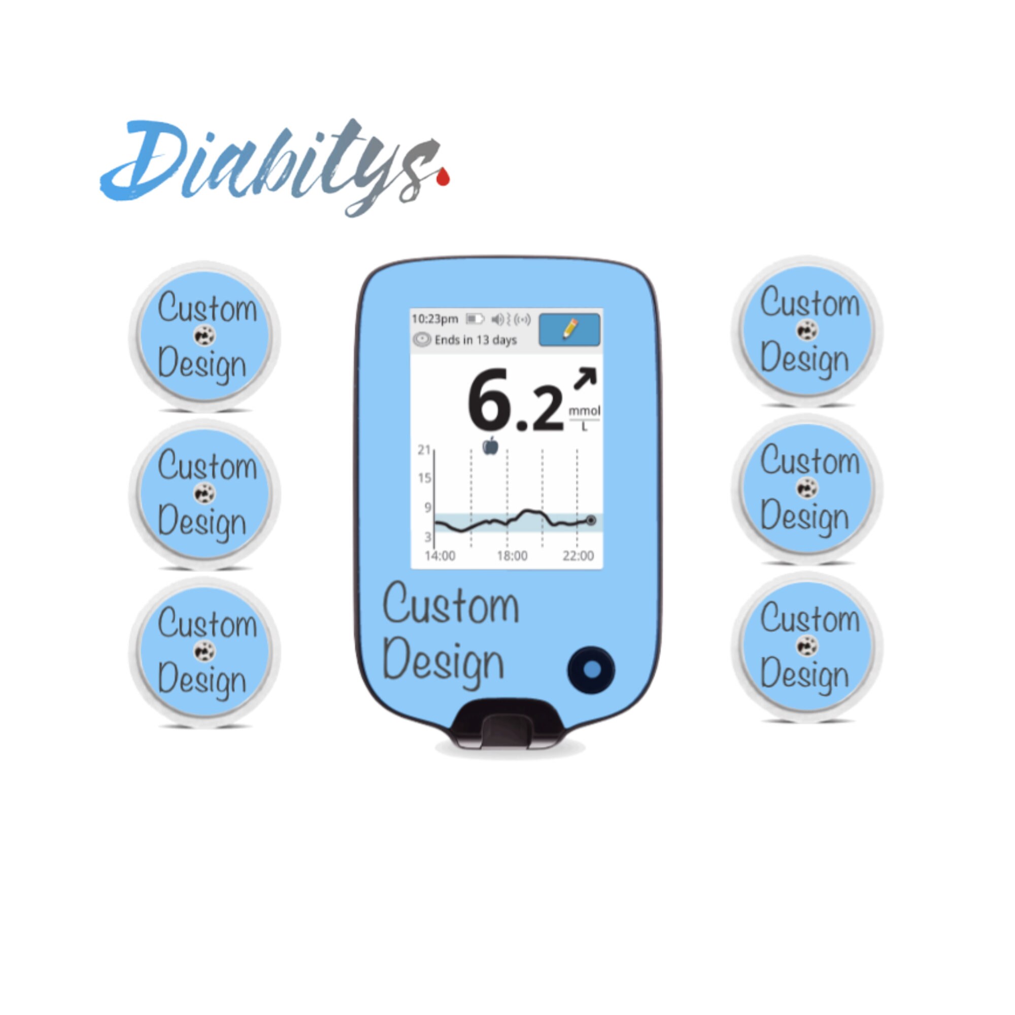 Custom Design Freestyle Libre Libre 2 Reader And 6 Sensor Etsy India