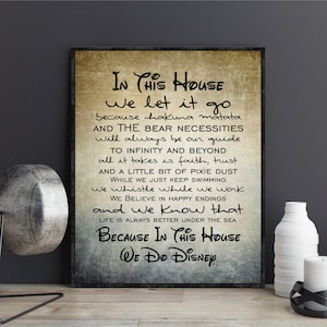 In This House We Do Disney Walt Disneys Quote print sign wall art poster