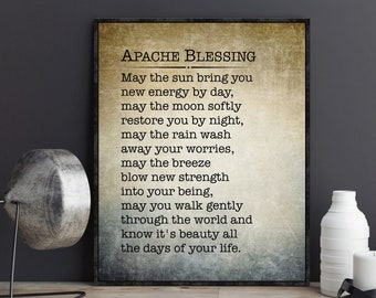 Apache Blessing Wall Art Poster Print May the Sun Bring You New Energy by Day  Apache Wedding Blessing Sign Apache Wedding Prayer