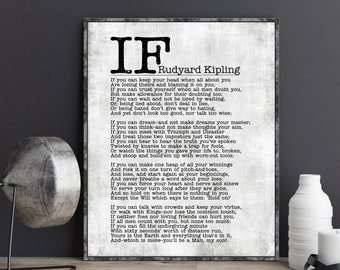 IF Poem by Rudyard Kipling if poem print wall art decor poster