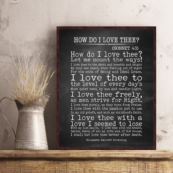 How Do I Love Thee Etsy