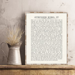 Stephen King It Quote Poster Print Wall Art