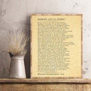 William Shakespeare Hamlet to be or not to be poster gift quote wall art decor poster print