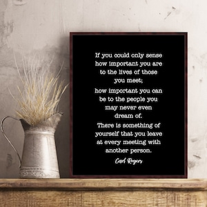 Carl Rogers Quote Therapist Office Decor Gift Therapy Psychologist Counseling Social Worker Counselor Work Graduation Wall Art Poster Print