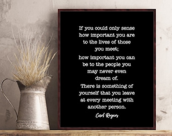 Carl Rogers Quote Therapist Office Decor Gift Therapy Psychologist Counseling Social Worker Counselor Work Graduation Wall Art Poster Print