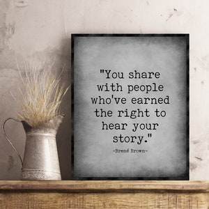 Brene Brown Social Worker Gift Office Decor Wall Art Therapist Gift Counselor Gifts Social Work Quotes Wall Art You Share With People Who