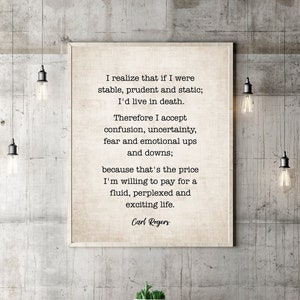 Therapist Office Decor Gift Carl Rogers Quote Therapy Counseling Social Worker Psychologist Counselor Work Graduation Wall Art Poster Print