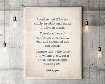 Therapist Office Decor Gift Carl Rogers Quote Therapy Counseling Social Worker Psychologist Counselor Work Graduation Wall Art Poster Print