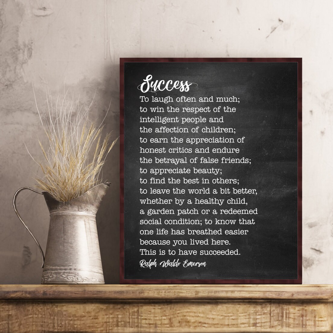 Ralph Waldo Emerson Success Quote to Laugh Often and Much Housewarming ...