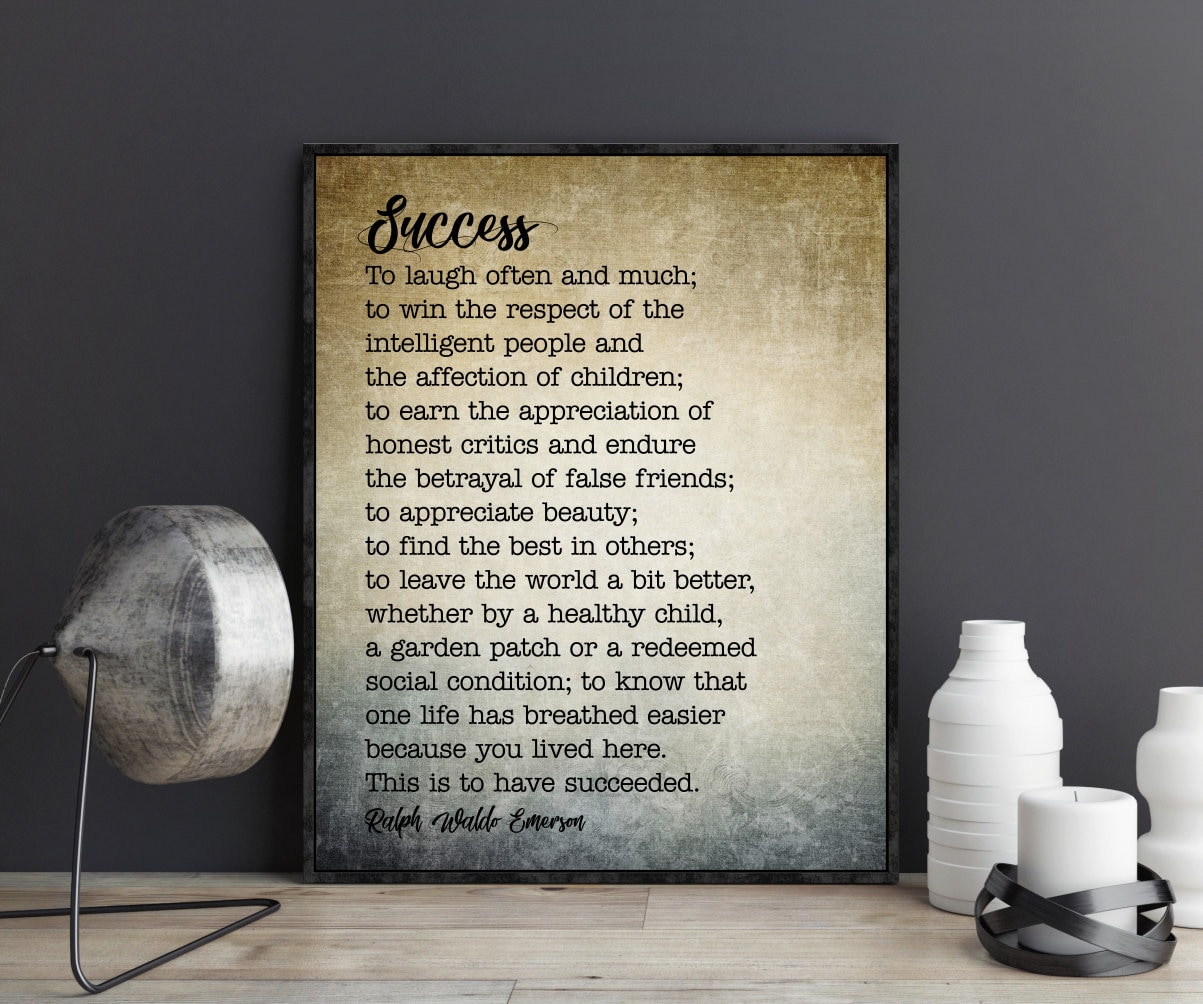 Ralph Waldo Emerson Success Quote to Laugh Often and Much Housewarming ...