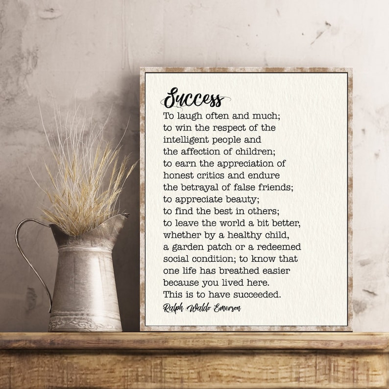 Ralph Waldo Emerson Success Quote to Laugh Often and Much Housewarming ...