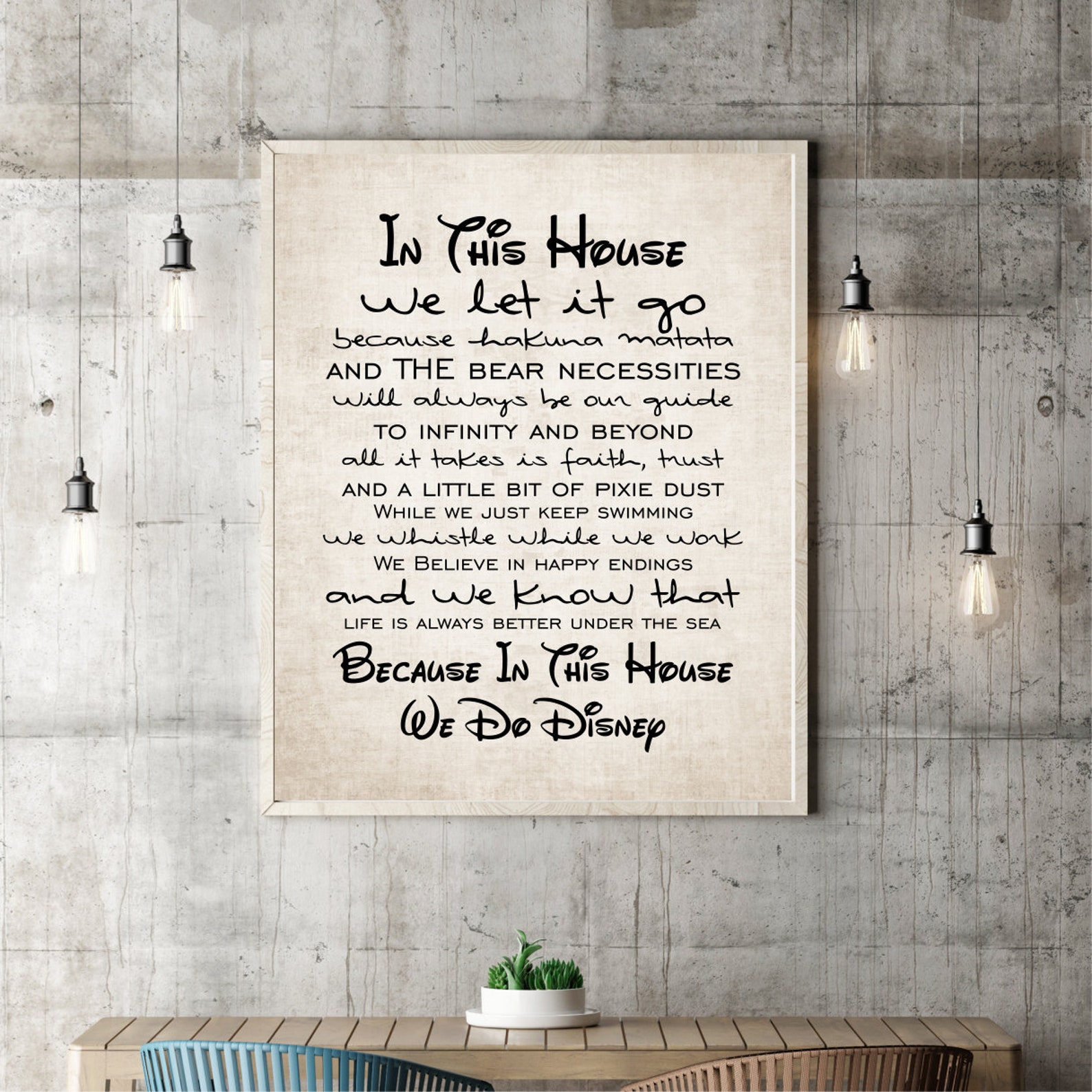 In This House We Do Disney Walt Disneys Quote Print Sign Wall Etsy