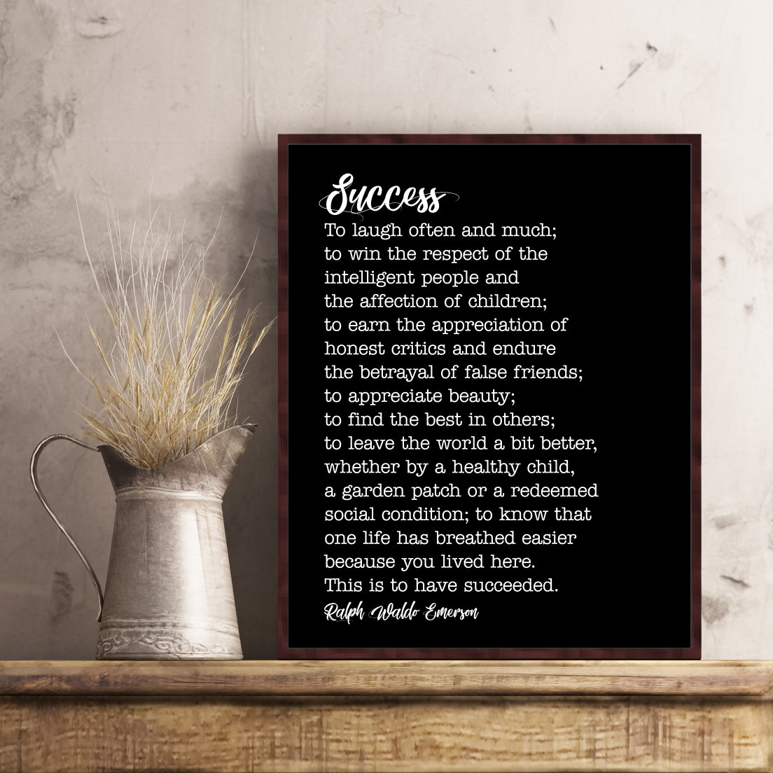 Ralph Waldo Emerson Success Quote to Laugh Often and Much Housewarming ...