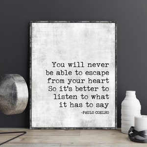 Paulo Coelho Quotes You Will Never Be Able to Escape The Alchemist Poster Print Book Quote Wall Art Book Page Print The Alchemist Gift image 4