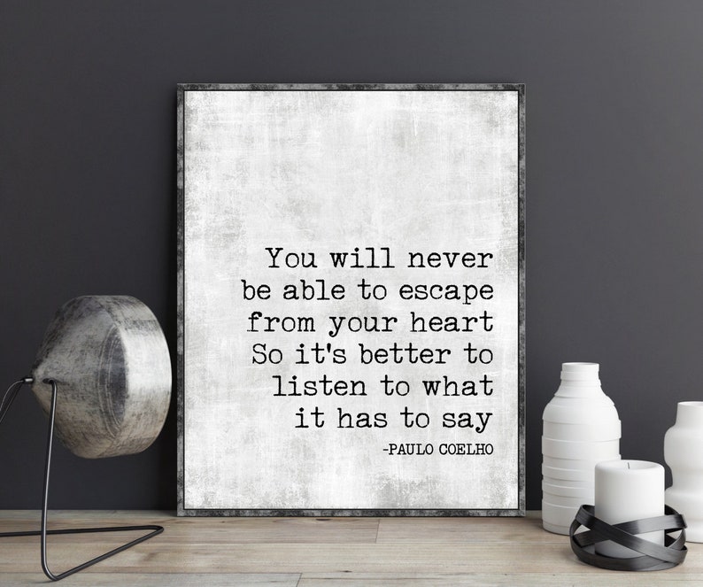 Paulo Coelho Quotes You Will Never Be Able to Escape The Alchemist Poster Print Book Quote Wall Art Book Page Print The Alchemist Gift image 4