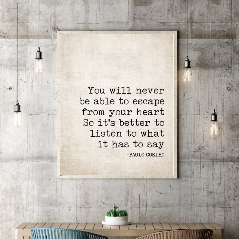 Paulo Coelho Quotes You Will Never Be Able to Escape The Alchemist Poster Print Book Quote Wall Art Book Page Print The Alchemist Gift image 1