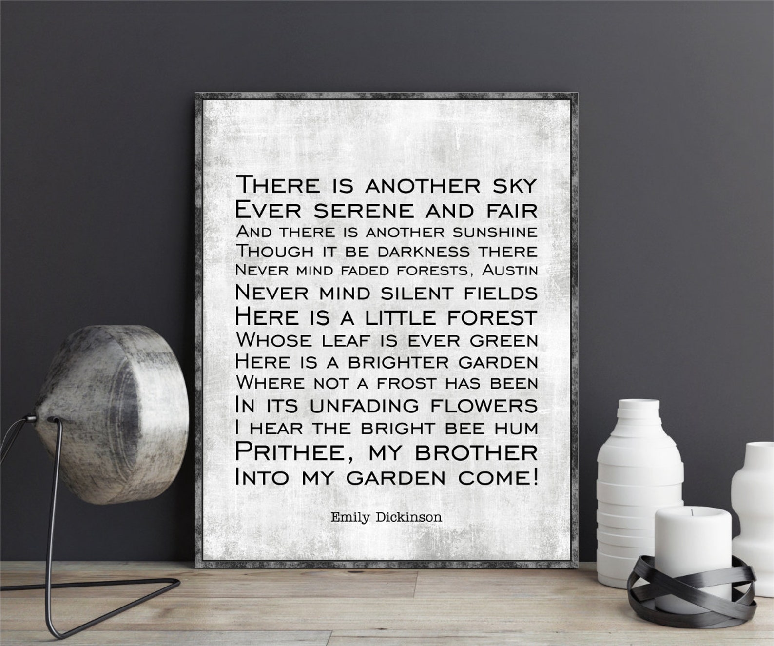 Emily Dickinson citation affiche poème Il ya un autre ciel