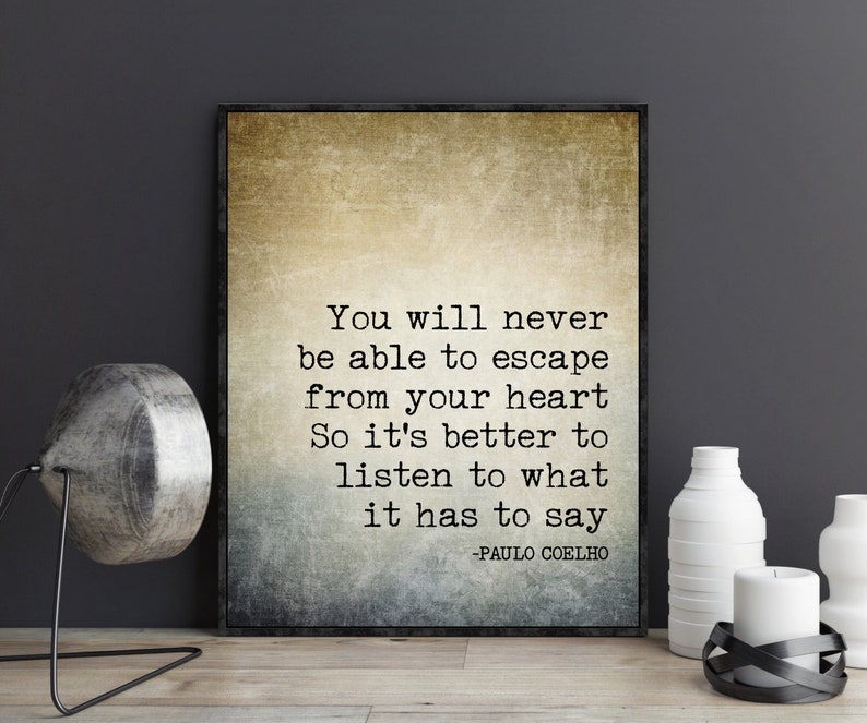 Paulo Coelho Quotes You Will Never Be Able to Escape The Alchemist Poster Print Book Quote Wall Art Book Page Print The Alchemist Gift image 3