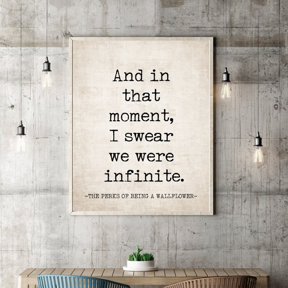 The Perks of Being a Wallflower Poster and in That Moment I Etsy