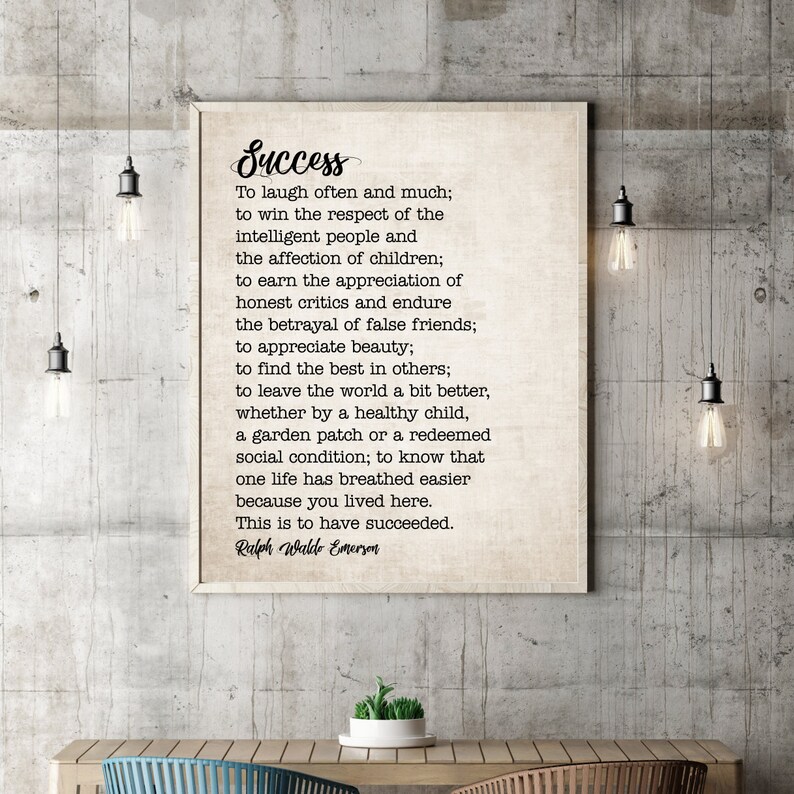 Ralph Waldo Emerson Success Quote to Laugh Often and Much Housewarming ...