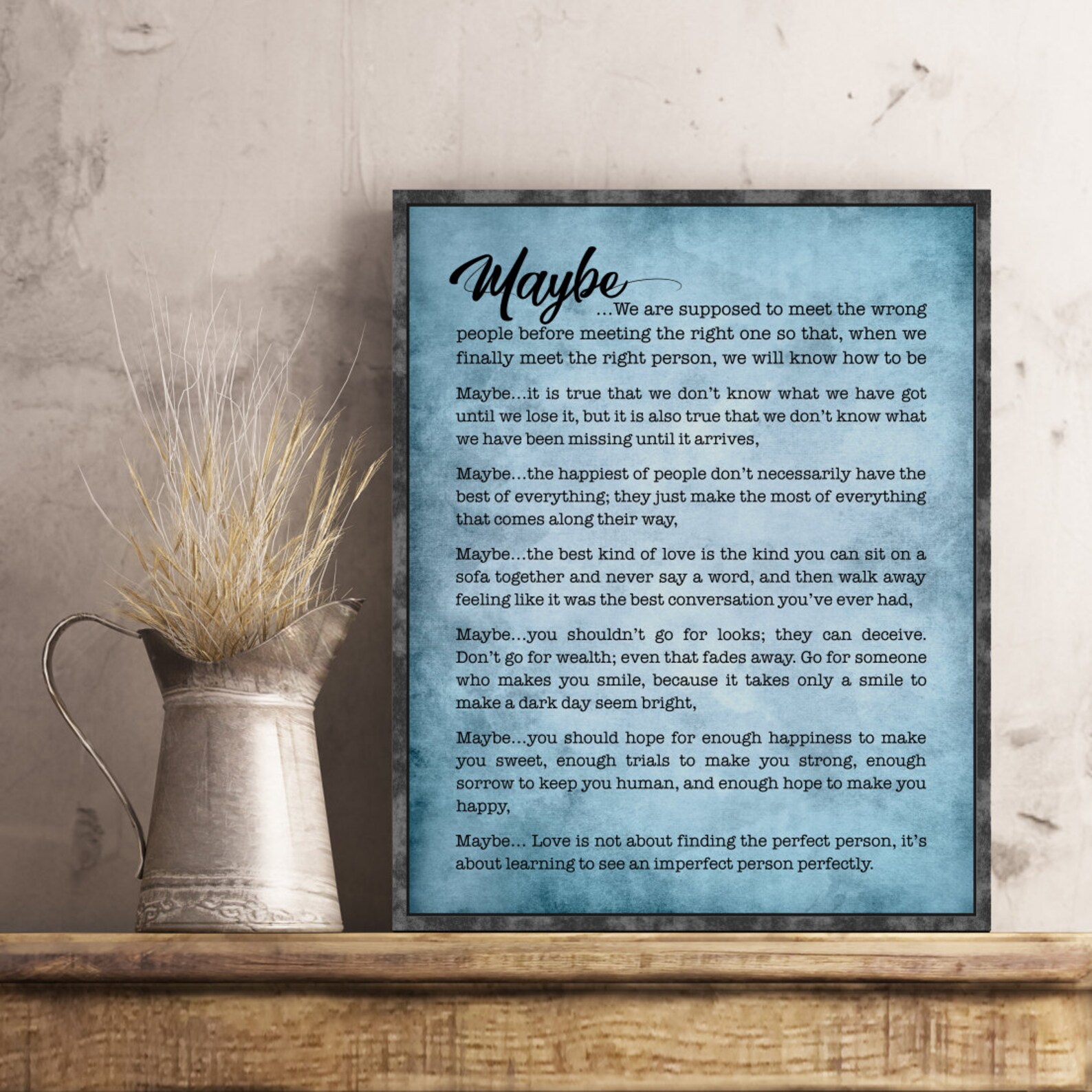 Maybe Love Poem Wedding Anniversary Gifts Valentine Girlfriend ...