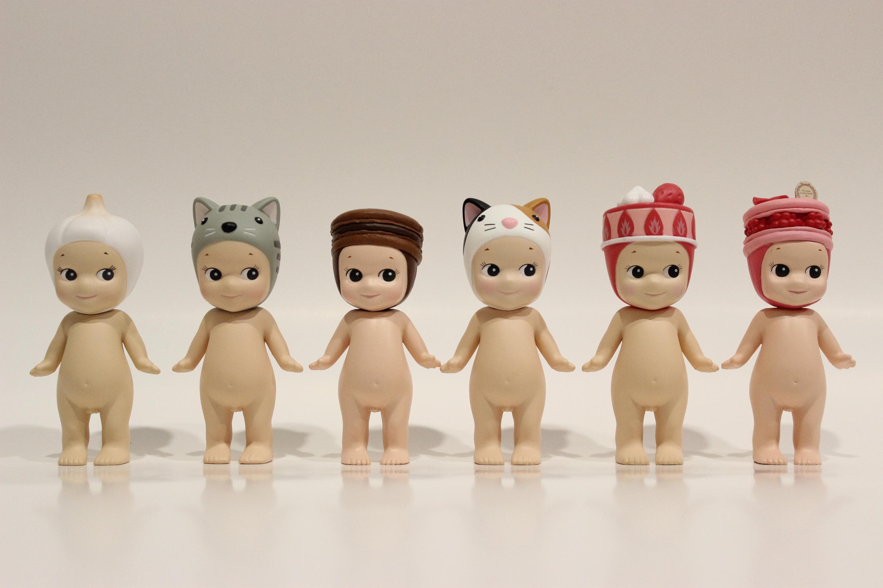 Variety of Unrefined 2011 Sonny Angel Laduree and Refined 2023