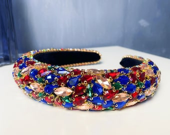 Bling Crystal Rhinestone Padded Headband Women Party Color/Silver Hair Accessories Crown Hair band
