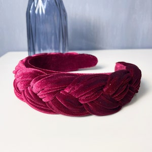 Velvet Braided Headbands Women Padded Headband Hair Band Boho Matador Headband