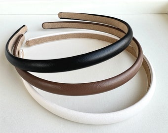 Bandeaux en cuir simples, bandeau fin, bandeau turban pour femme, bandeaux pour fille, accessoires pour cheveux vintage, bandeau multicolore, bandeau pour cheveux