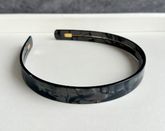 Black Acetate Headband,Fashion Thin Headband,Unique Leopard Print Headband,Turban Headband,Hair Accessories,Birthday Gift