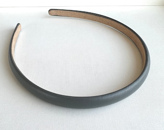 Gray Leather Headband,Thin Leather Headband,Women Vintage Headband,Women HairBand,Hair Accessories,Fashion Party Headband,HairBands