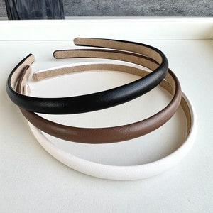 Diademas de cuero sencillas, diadema fina, turbante para mujer, diademas para niña, accesorios para el cabello vintage, diadema multicolor, banda para el cabello