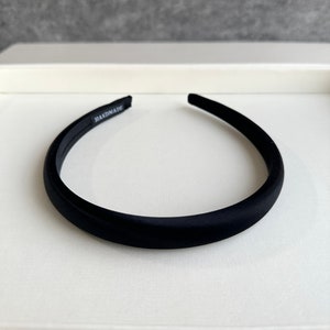 Black Satin Thin Headband,party Headband,solid Color Headband,silk ...