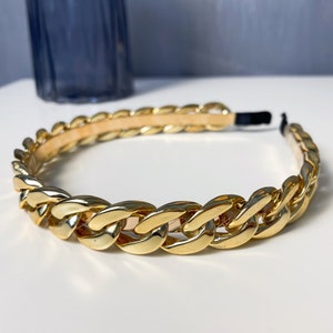 Gold Acrylic Metal Headband Women Chain Hair band Fashion Hair Hoops Gift for Her