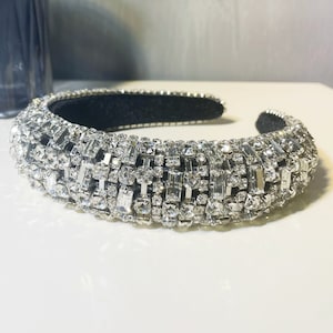 Women Rhinestone Headband Thick Padded Headband Holiday Gift Hair Accessories