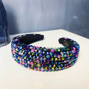 Bling Rhinestone Padded Headband Women Hair Hoop Crystal Bead Headbands Party Hair Accessory