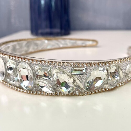 Shiny Rhinestone Headband Sparkly Crystal Wide Hairband Etsy