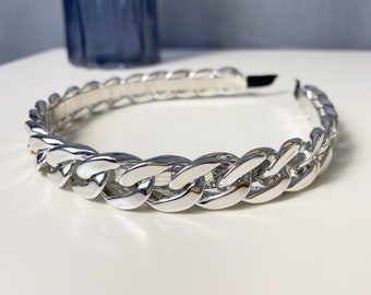 Silver Acrylic Chain Headband Women Vintage Hair band Gift for Her Hair Accessories Hair Hoops