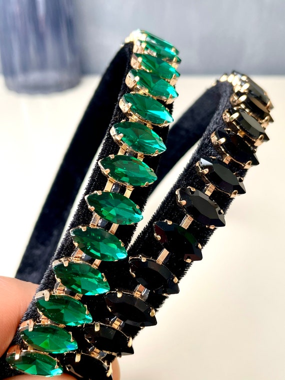 3er Set Strass-Stirnbänder Für Frauen – Mit Perlen & Knoten-Design, Barocker Stil, 17x14 Cm, In 3 Farben