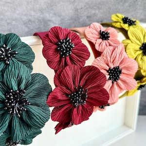 New Flower Headband，Satin Flower Headband,Satin Flower Headband，Romantic Headband,Gifts For Women，Floral headpiece