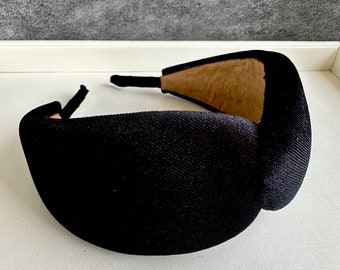 Diadema de terciopelo negro, diadema de invierno, diadema de cisne de moda, diadema ancha para mujer, diadema turbante, diadema vintage