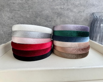 Velvet Headband, Elegant Thin Headband, Women'S Headband, Solid Color Headband, Vintage Turban Headband, Hair Accessories